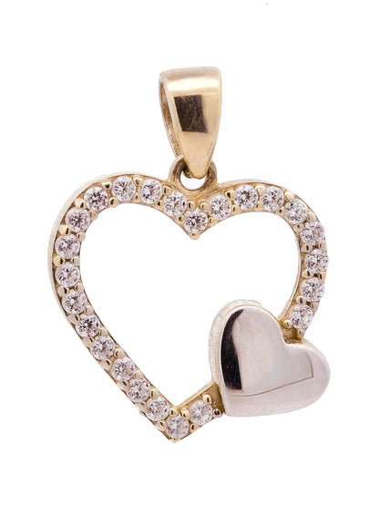 Gold Anhänger Herz Zirkonia mit Goldkette massiv 333-8 Karat Gold