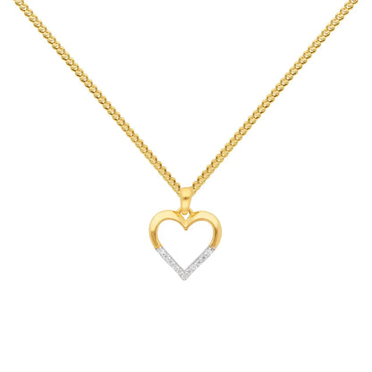 Anhänger Herz mit Zirkonia mit Kette 1,1 mm 333-8 Karat Gold
