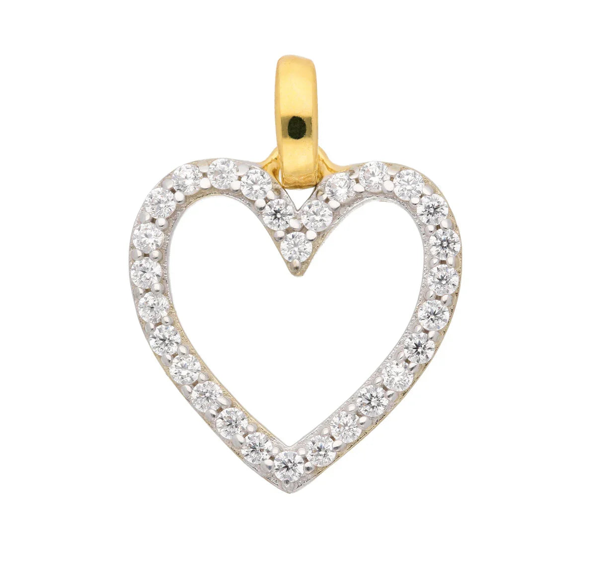Anhänger Herz mit Zirkonia mit Kette 1,1 mm 333-8 Karat Gold
