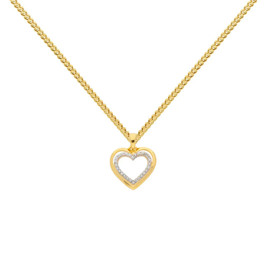 Anhänger Herz mit Zirkonia mit Kette 1,1 mm 333-8 Karat Gold