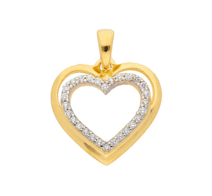 Anhänger Herz mit Zirkonia mit Kette 1,1 mm 333-8 Karat Gold
