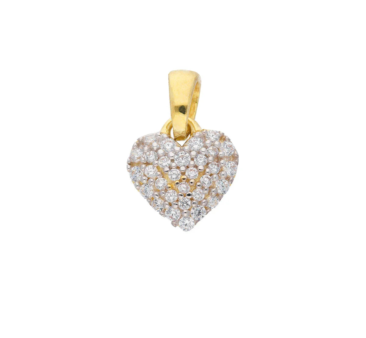 Gold Anhänger Herz Zirkonia mit Goldkette massiv 333 - 8 Karat Gold