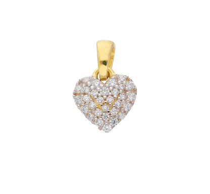 Gold Anhänger Herz Zirkonia mit Goldkette massiv 333 - 8 Karat Gold