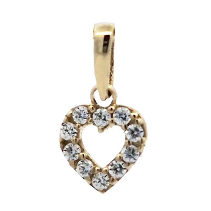 Gold Anhänger Herz Zirkonia mit Goldkette massiv 333 - 8 Karat Gold