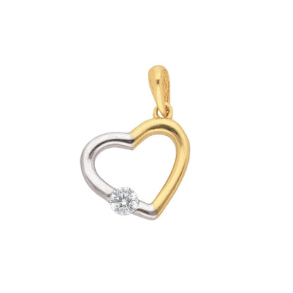 Anhänger Herz mit Zirkonia mit Kette 1,1 mm 333-8 Karat Gold