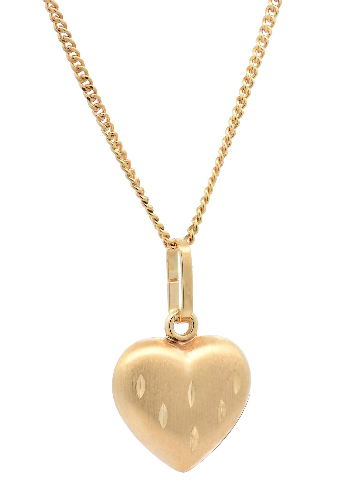 Gold Anhänger Herz  mit Goldkette massiv 333 - 8 Karat Gold