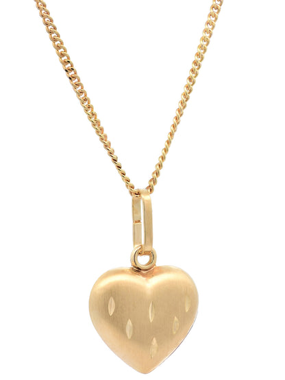Gold Anhänger Herz  mit Goldkette massiv 333 - 8 Karat Gold