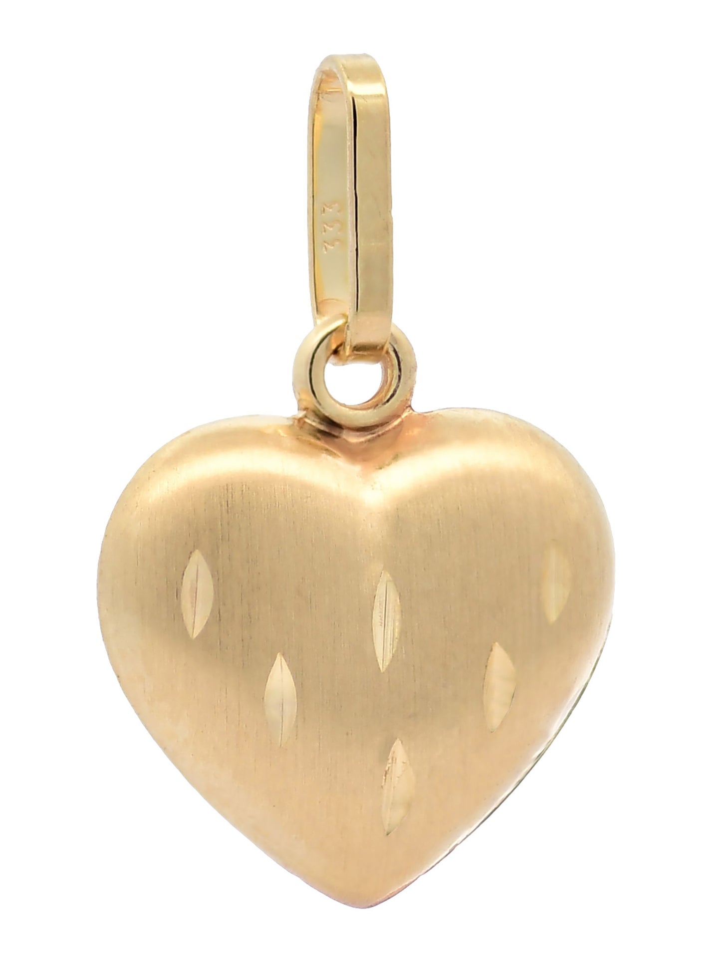 Gold Anhänger Herz  mit Goldkette massiv 333 - 8 Karat Gold
