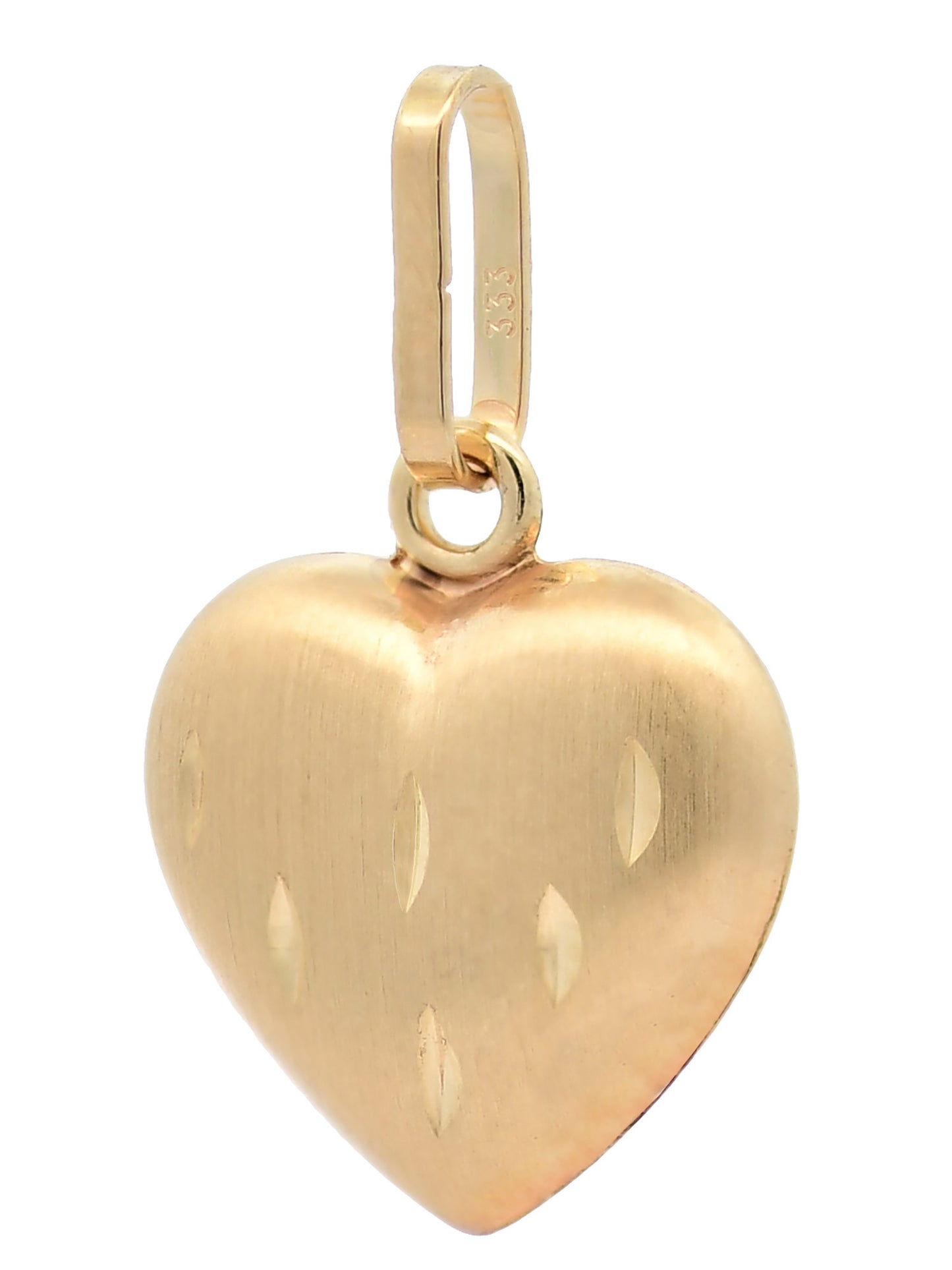 Gold Anhänger Herz  mit Goldkette massiv 333 - 8 Karat Gold