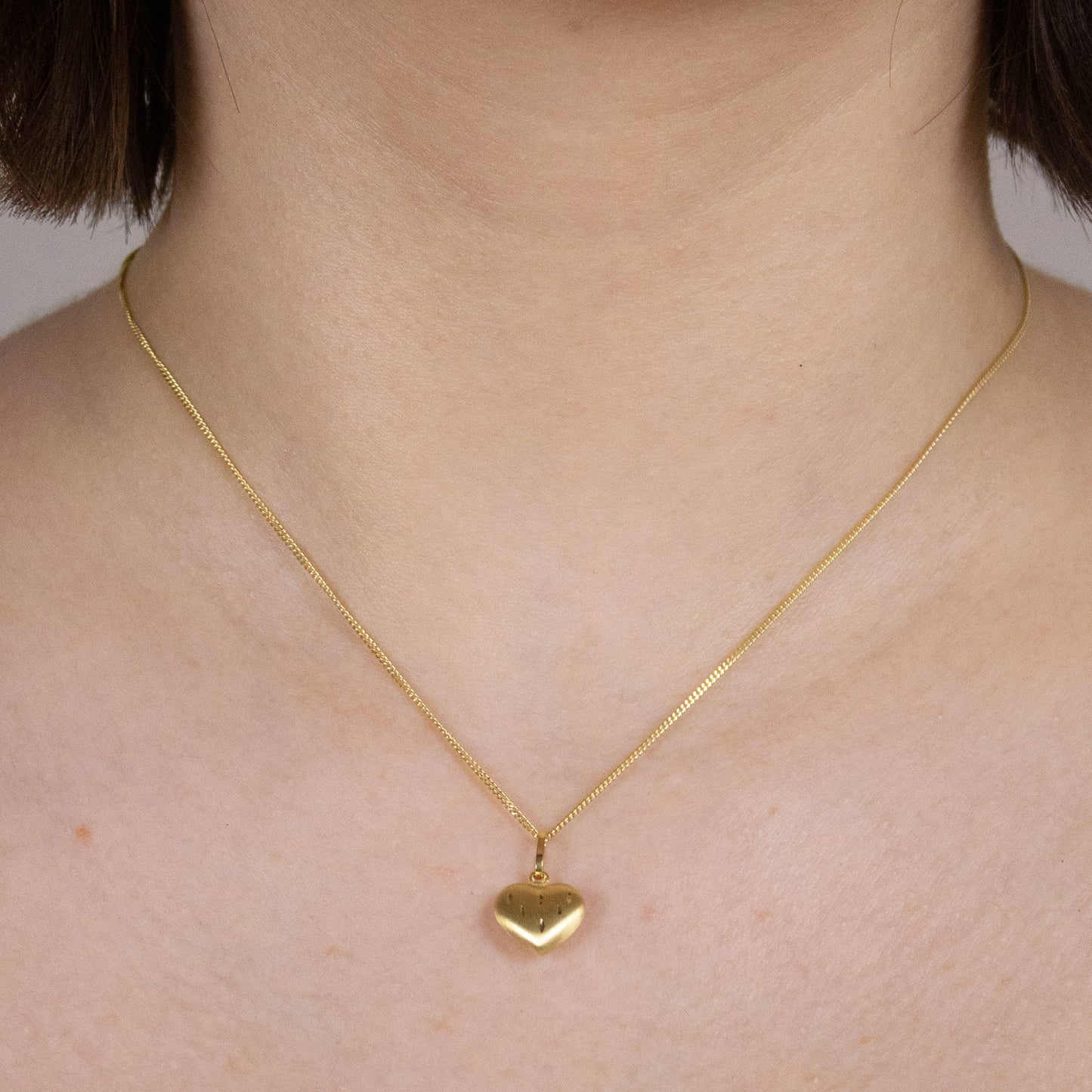 Gold Anhänger Herz  mit Goldkette massiv 333 - 8 Karat Gold