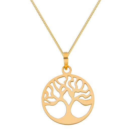 Anhänger Lebensbaum mit Kette 1,1 mm 333-8 Karat Gold 40 cm