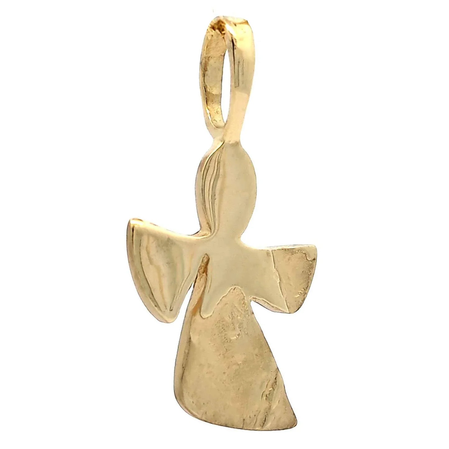 Gold Anhänger Engel  mit Goldkette massiv 333-8 Karat Gold rhodiniert