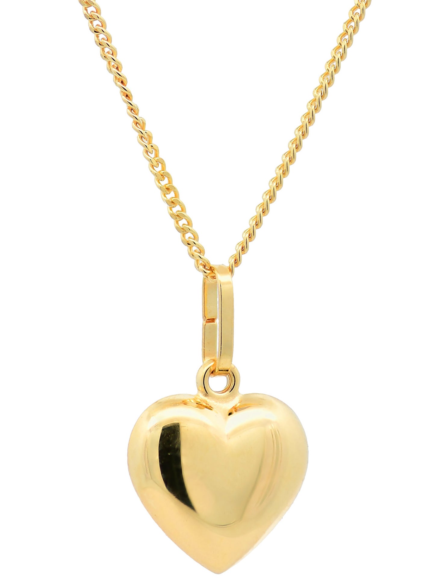 Gold Anhänger Herz  mit Goldkette massiv 333 - 8 Karat Gold