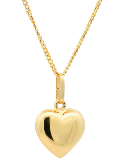 Gold Anhänger Herz  mit Goldkette massiv 333 - 8 Karat Gold
