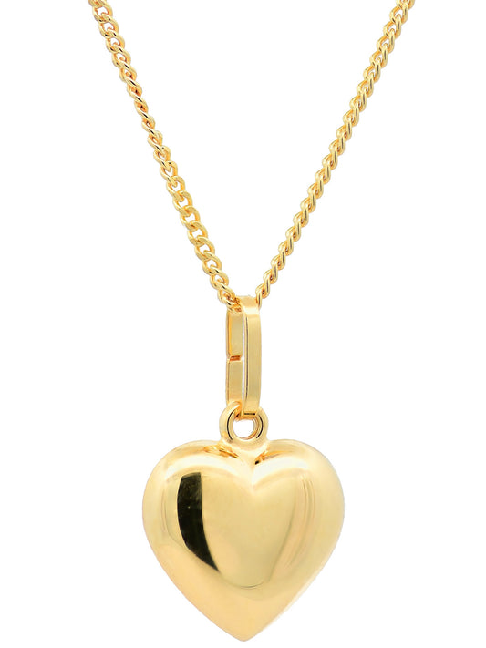 Gold Anhänger Herz  mit Goldkette massiv 333 - 8 Karat Gold