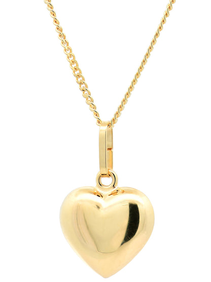 Gold Anhänger Herz  mit Goldkette massiv 333 - 8 Karat Gold