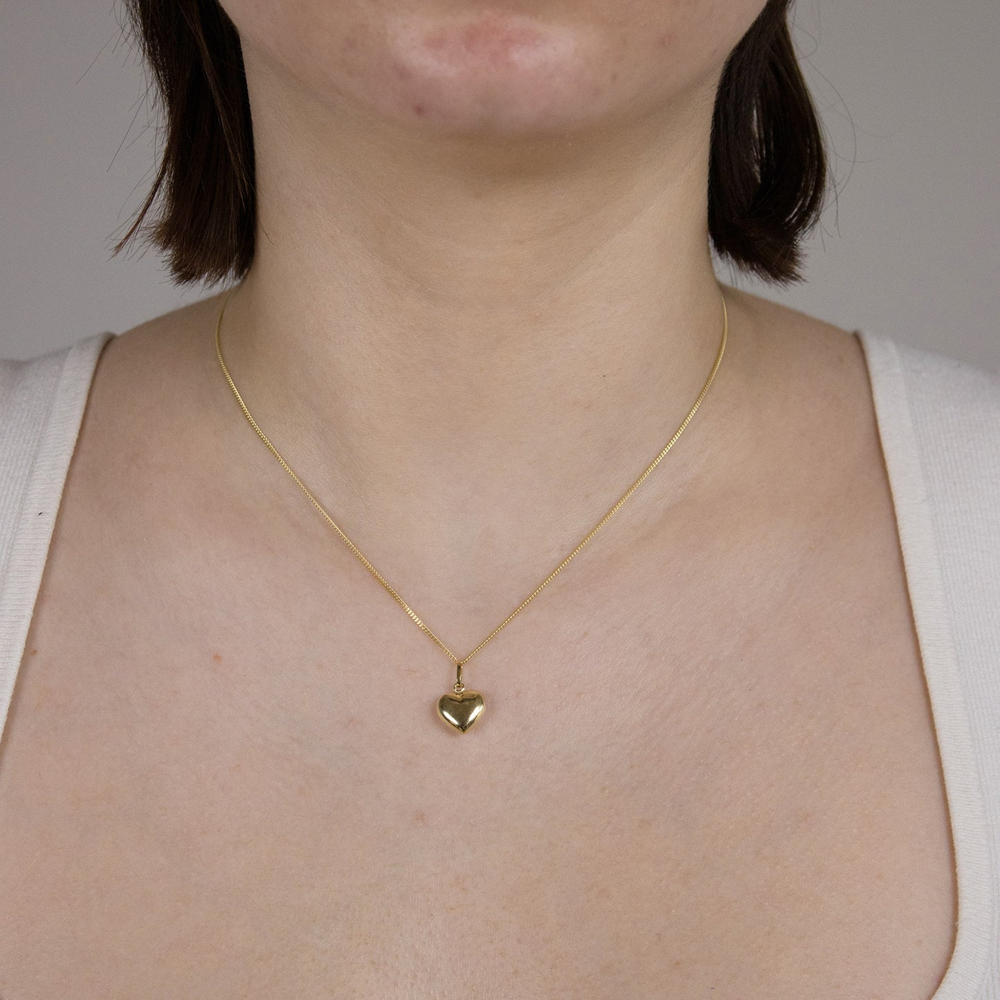 Gold Anhänger Herz  mit Goldkette massiv 333 - 8 Karat Gold
