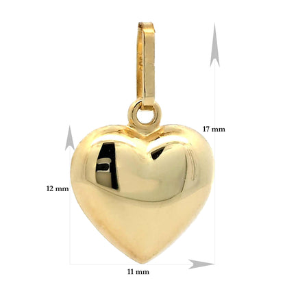 Gold Anhänger Herz  mit Goldkette massiv 333 - 8 Karat Gold