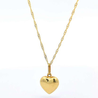 Anhänger Herz mit massiver Goldkette Singapurkette rund 1,2 mm 45 cm 3