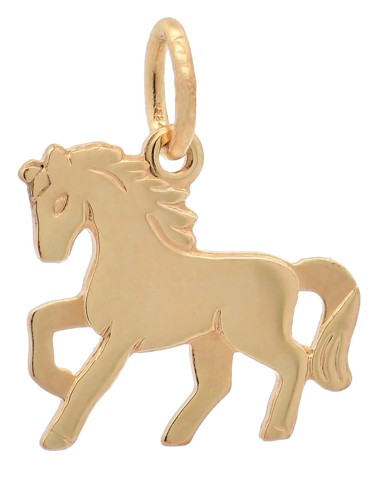 Gold Anhänger Pferd  mit Goldkette massiv 333 - 8 Karat Gold