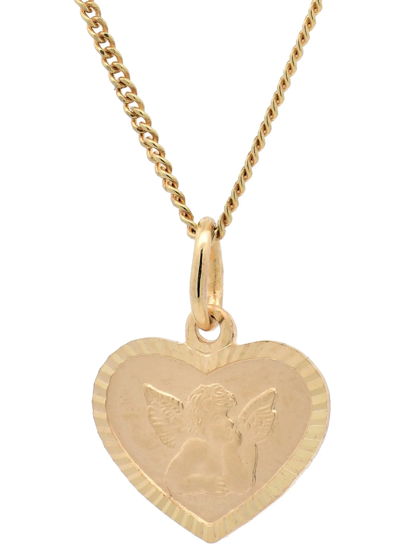 Gold Anhänger Medaille Amor  mit Goldkette massiv 333 - 8 Karat Gold