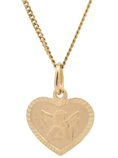 Gold Anhänger Medaille Amor  mit Goldkette massiv 333 - 8 Karat Gold