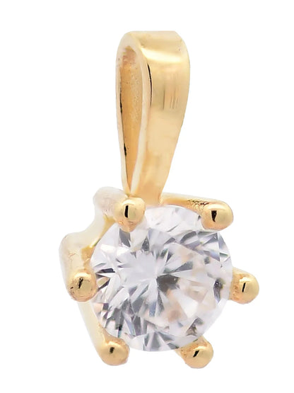 Gold Anhänger Krappenfassung Zirkonia mit Goldkette 333-8 Karat Gold