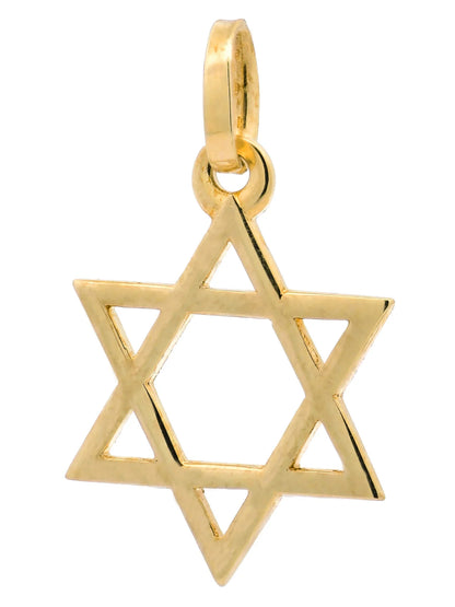 Kettenanhänger Gold Anhänger Davidstern massiv 585 - 14 Karat Gold