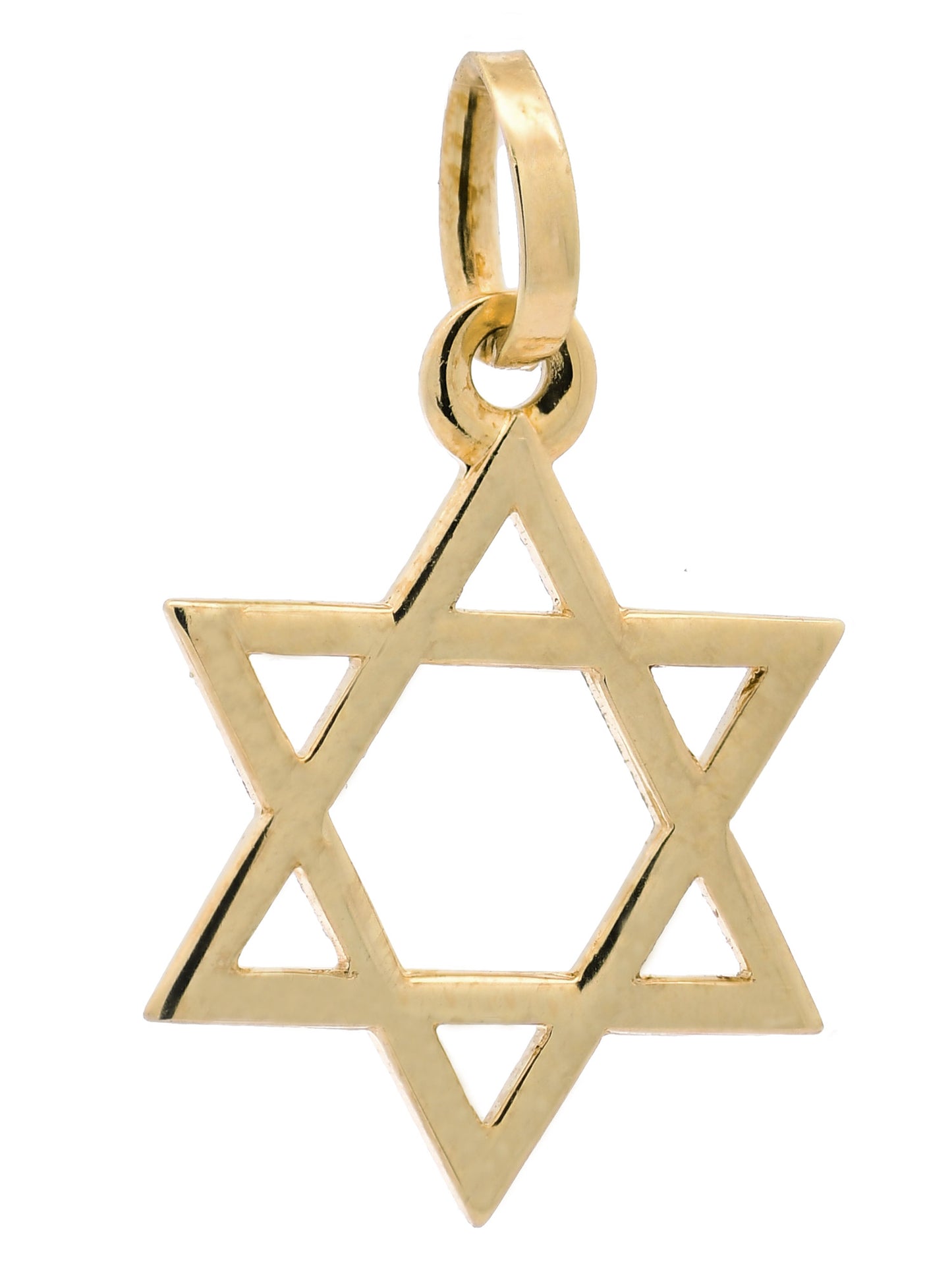 Gold Anhänger Davidstern mit Goldkette massiv 585 - 14 Karat Gold