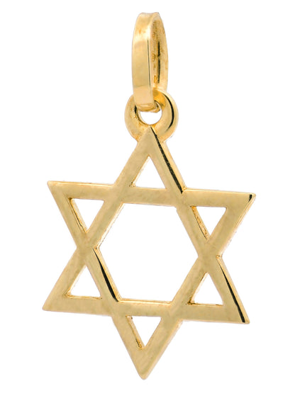 Gold Anhänger Davidstern mit Goldkette massiv 585 - 14 Karat Gold