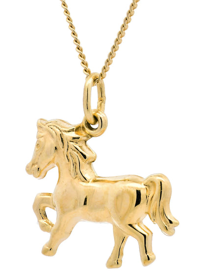 Gold Anhänger Pferd  mit Goldkette massiv 333 - 8 Karat Gold
