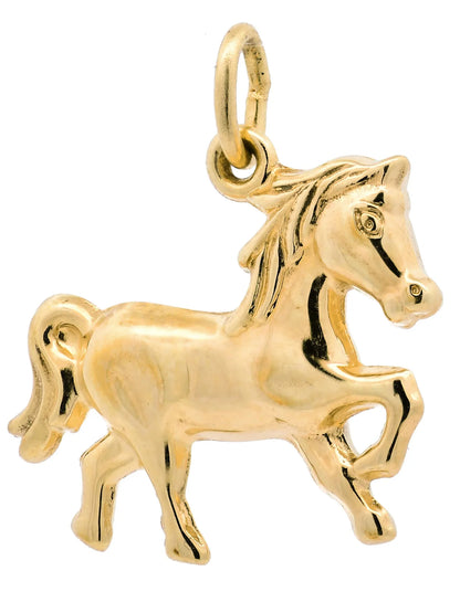 Gold Anhänger Pferd  mit Goldkette massiv 333 - 8 Karat Gold
