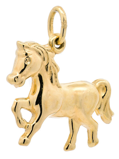 Gold Anhänger Pferd  mit Goldkette massiv 333 - 8 Karat Gold
