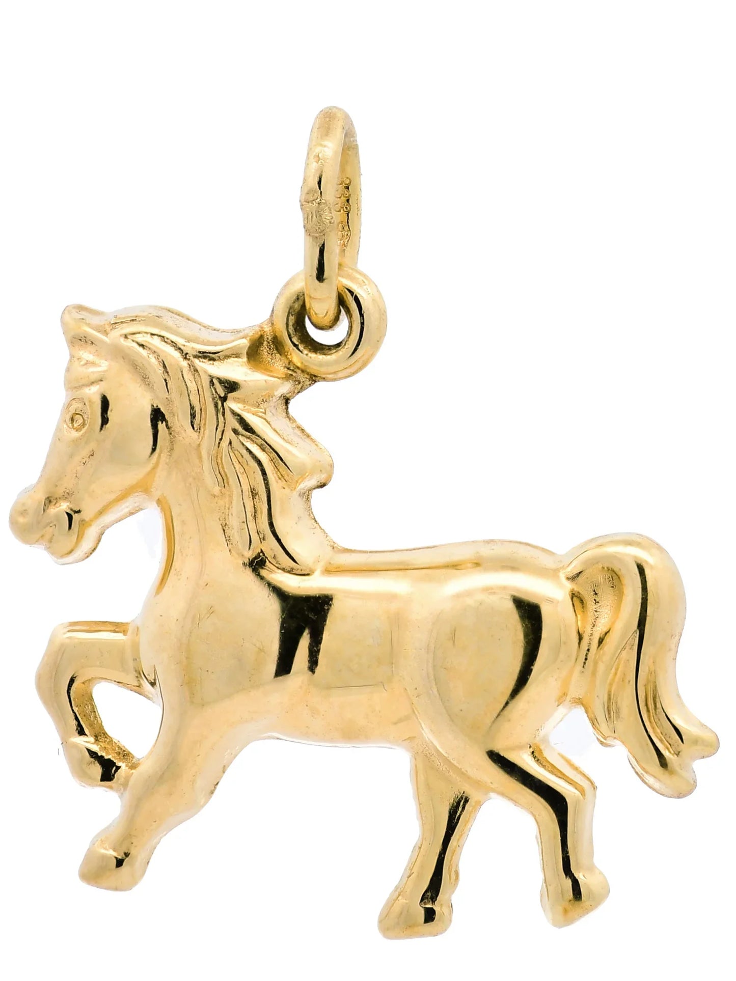 Gold Anhänger Pferd  mit Goldkette massiv 333 - 8 Karat Gold