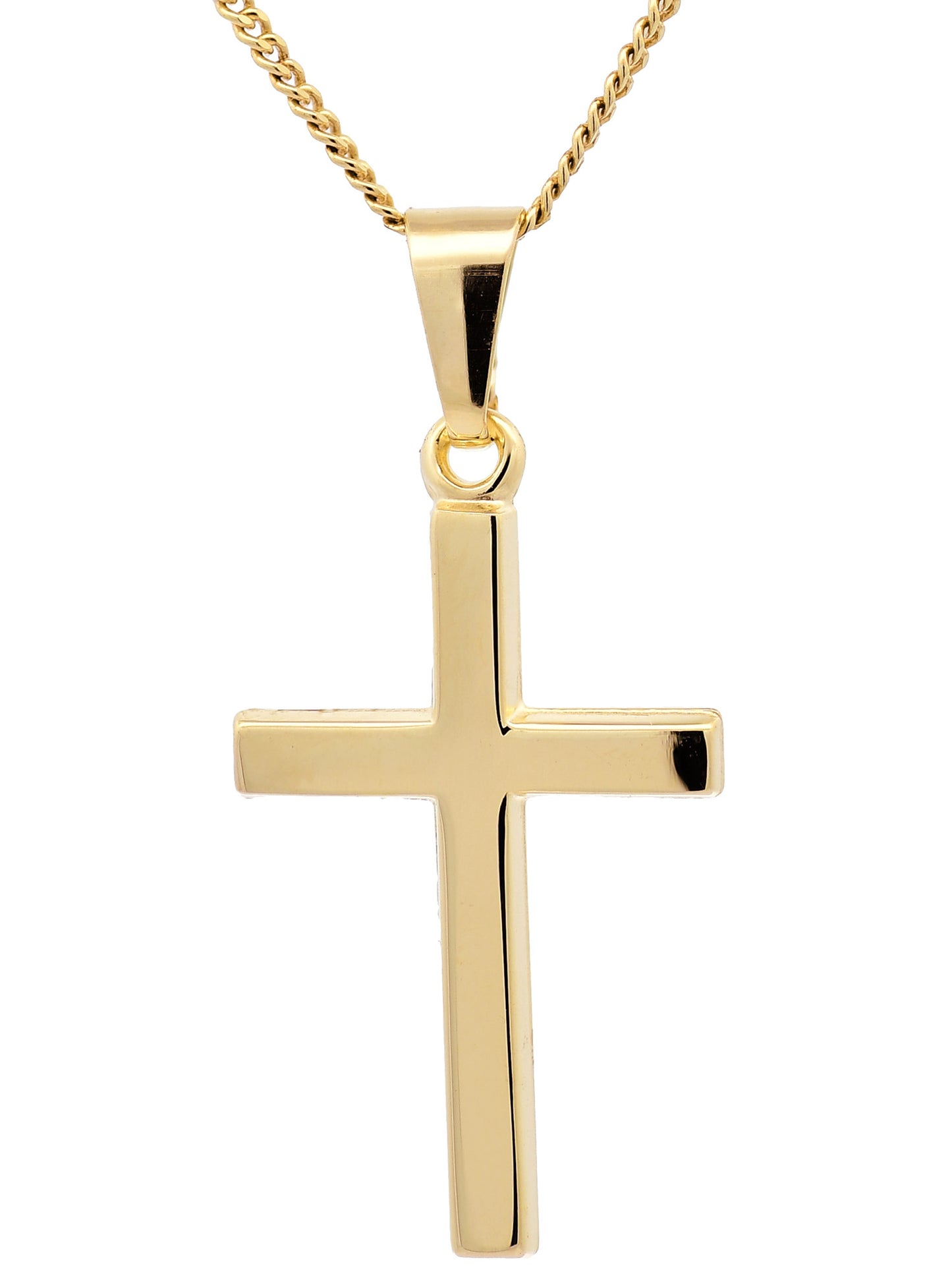 Gold Anhänger Kreuz  mit Goldkette massiv 333 - 8 Karat Gold