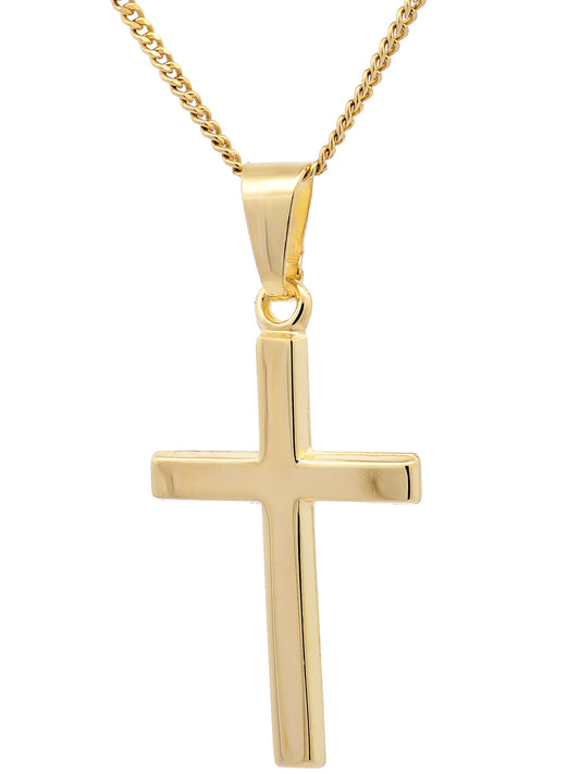 Gold Anhänger Kreuz  mit Goldkette massiv 333 - 8 Karat Gold