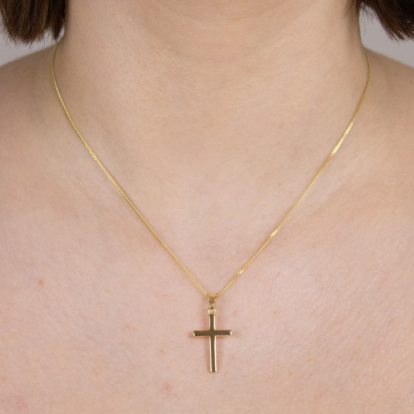 Gold Anhänger Kreuz  mit Goldkette massiv 333 - 8 Karat Gold