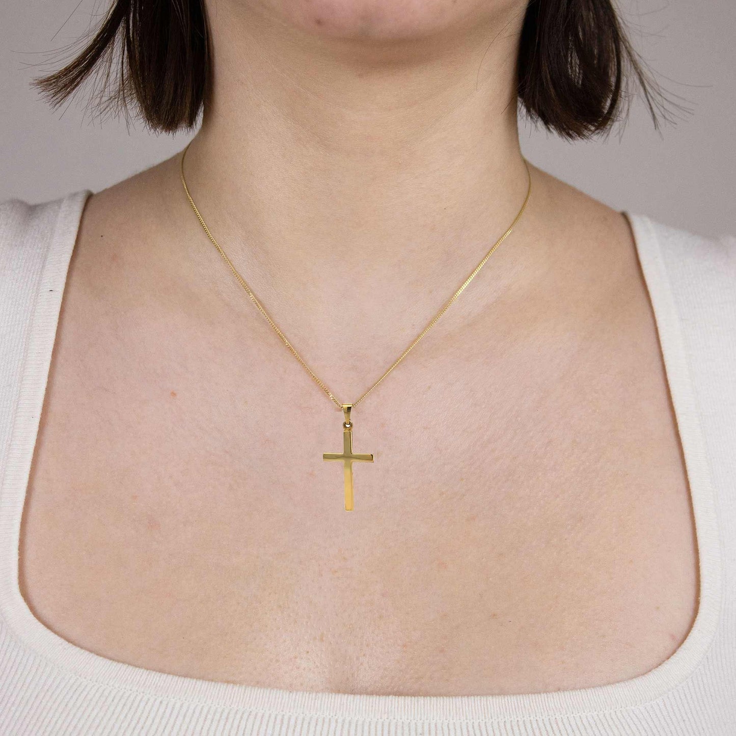 Gold Anhänger Kreuz  mit Goldkette massiv 333 - 8 Karat Gold