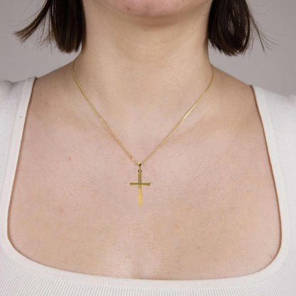 Gold Anhänger Kreuz  mit Goldkette massiv 333 - 8 Karat Gold