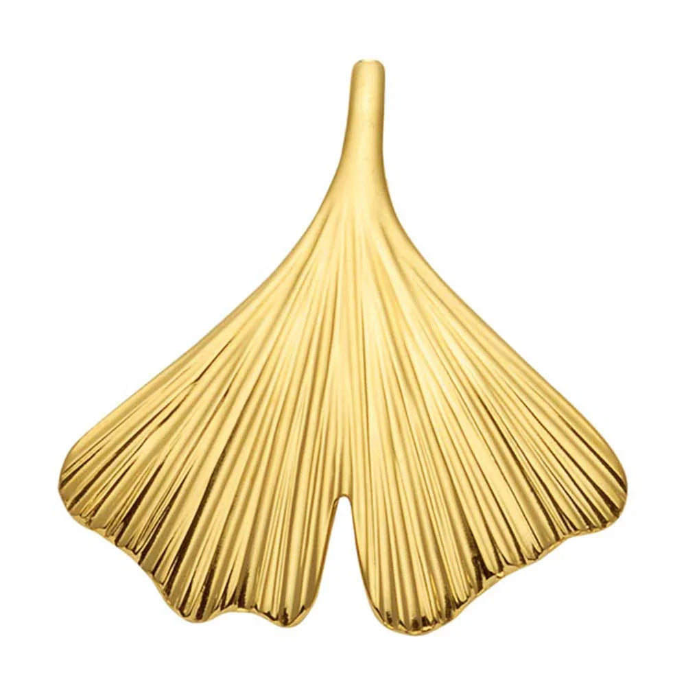 Gold Anhänger Ginkoblatt    mit Goldkette massiv 375 - 9 Karat Gold