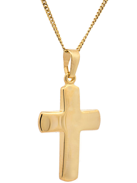 Anhänger Kreuz   333-8 Karat Gold mit vergoldeter Silberkette