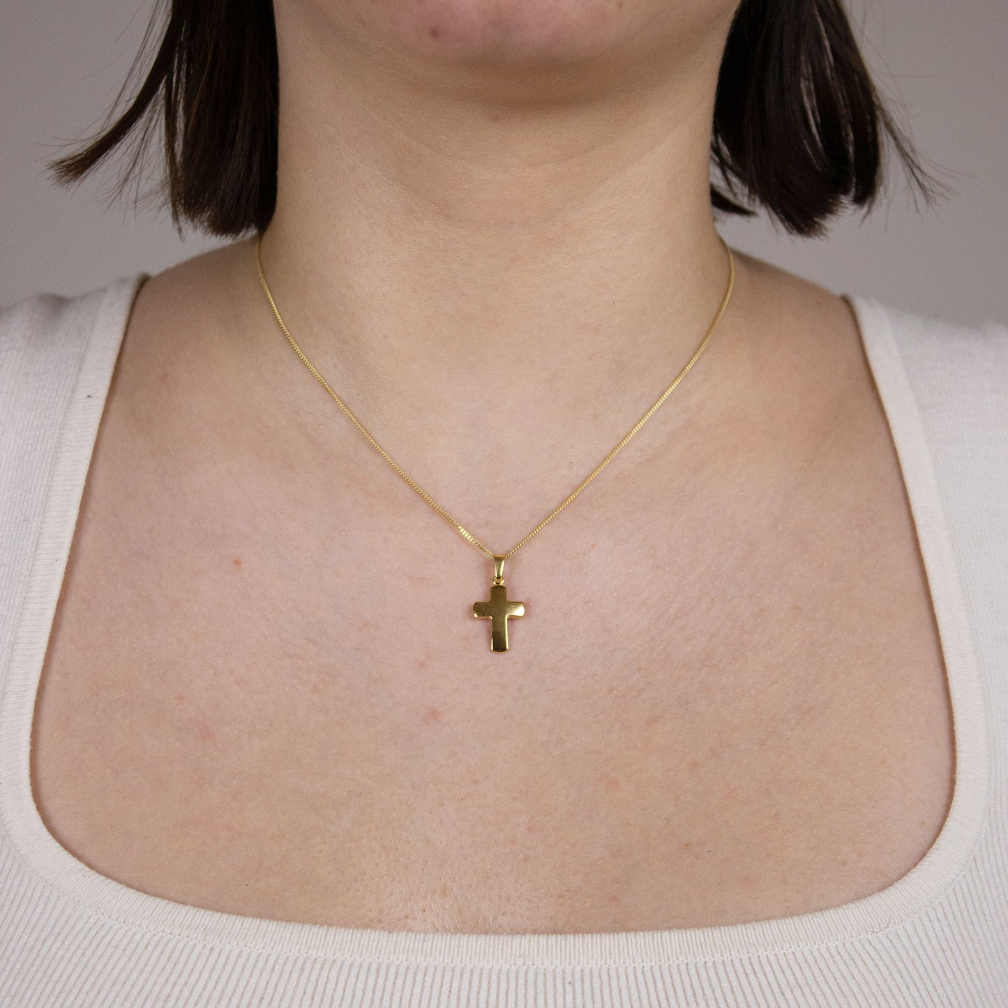 Gold Anhänger Kreuz  mit Goldkette massiv 333 - 8 Karat Gold