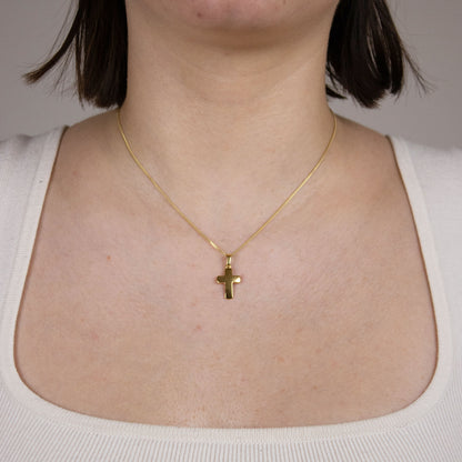 Gold Anhänger Kreuz  mit Goldkette massiv 333 - 8 Karat Gold