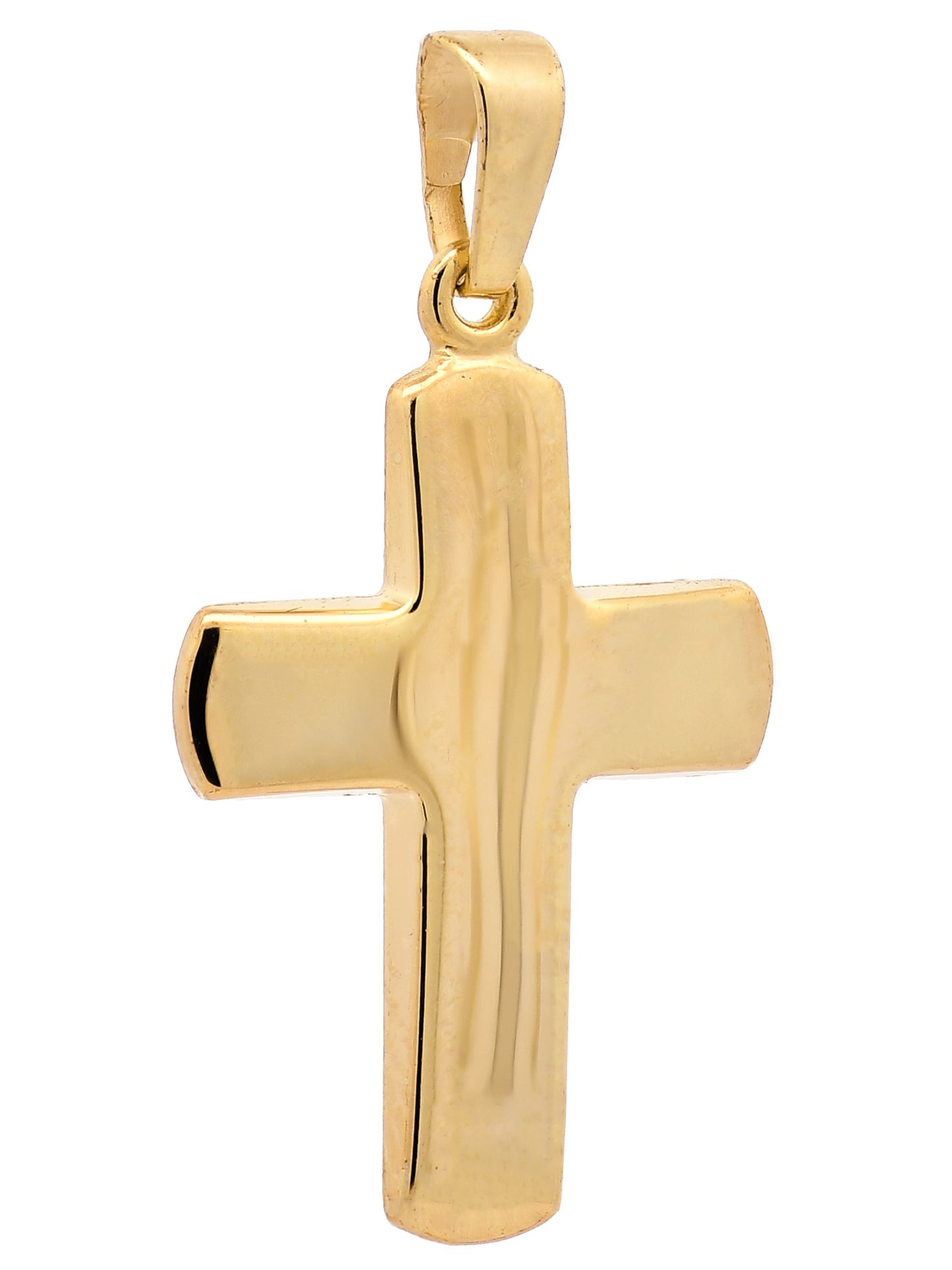 Gold Anhänger Kreuz mit Goldkette massiv 585 - 14 Karat Gold