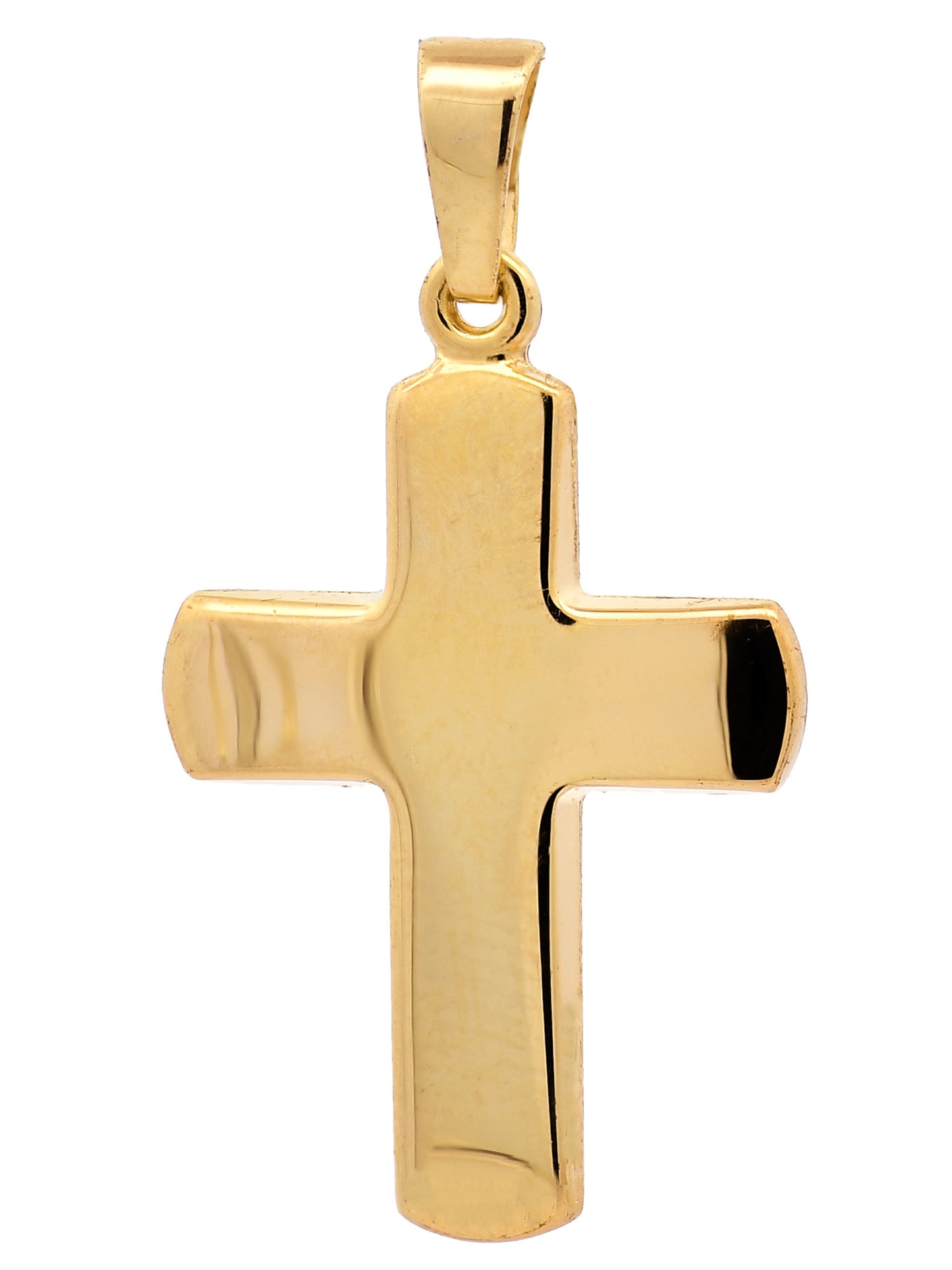 Gold Anhänger Kreuz mit Goldkette massiv 585 - 14 Karat Gold