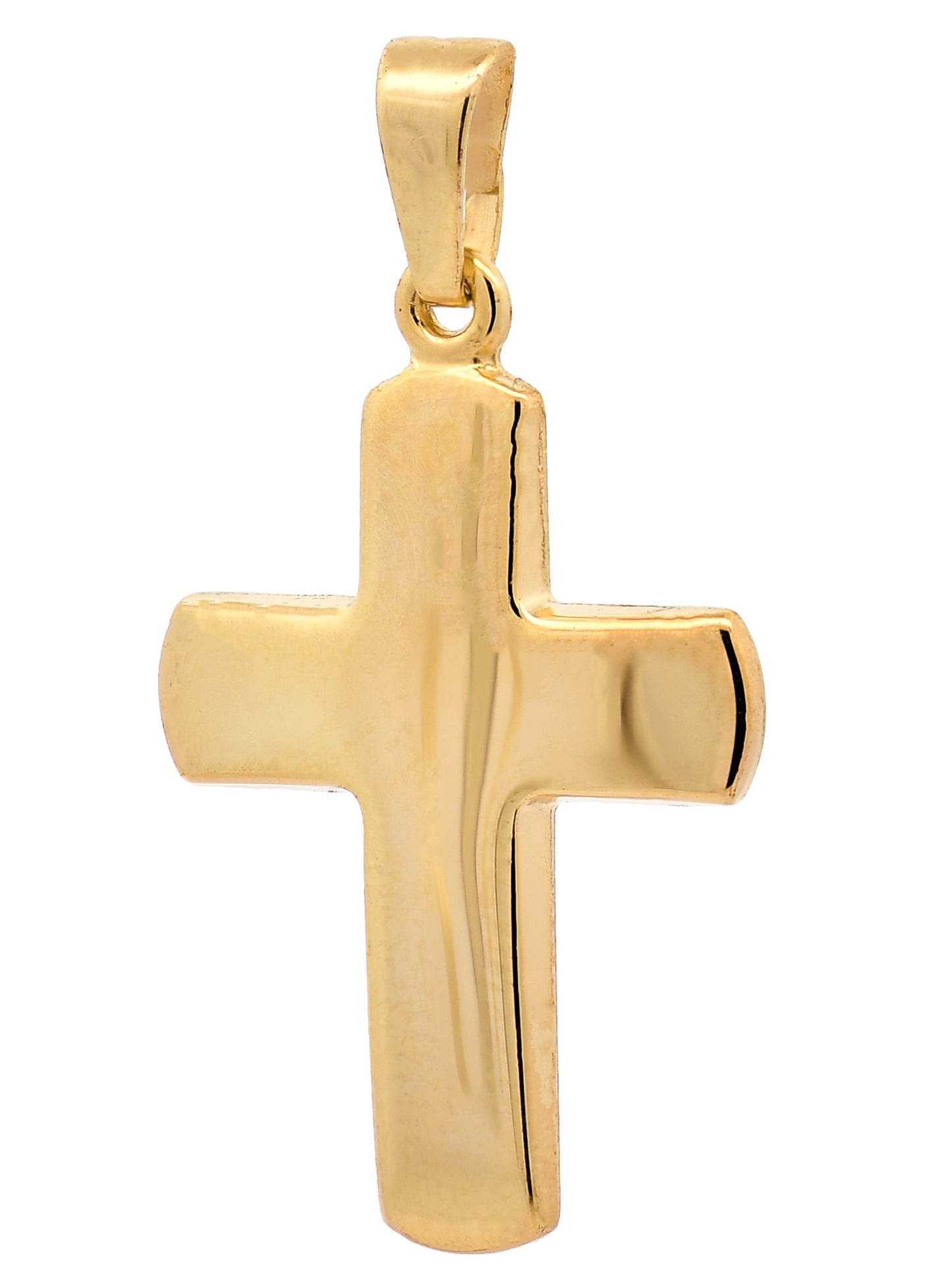 Gold Anhänger Kreuz mit Goldkette massiv 585 - 14 Karat Gold