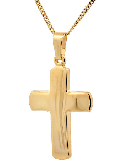 Anhänger Kreuz  585-14 Karat Gold mit vergoldeter Silberkette