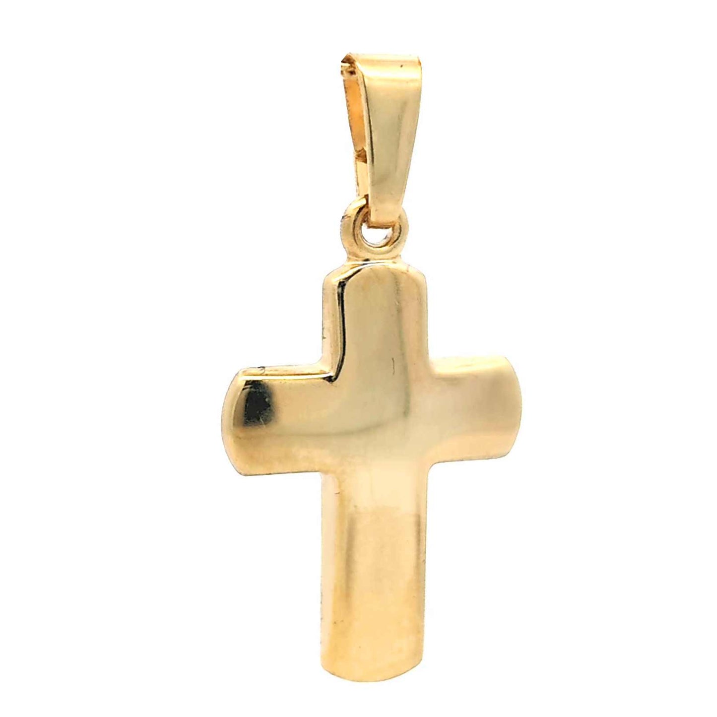Gold Anhänger Kreuz mit Goldkette massiv 585 - 14 Karat Gold