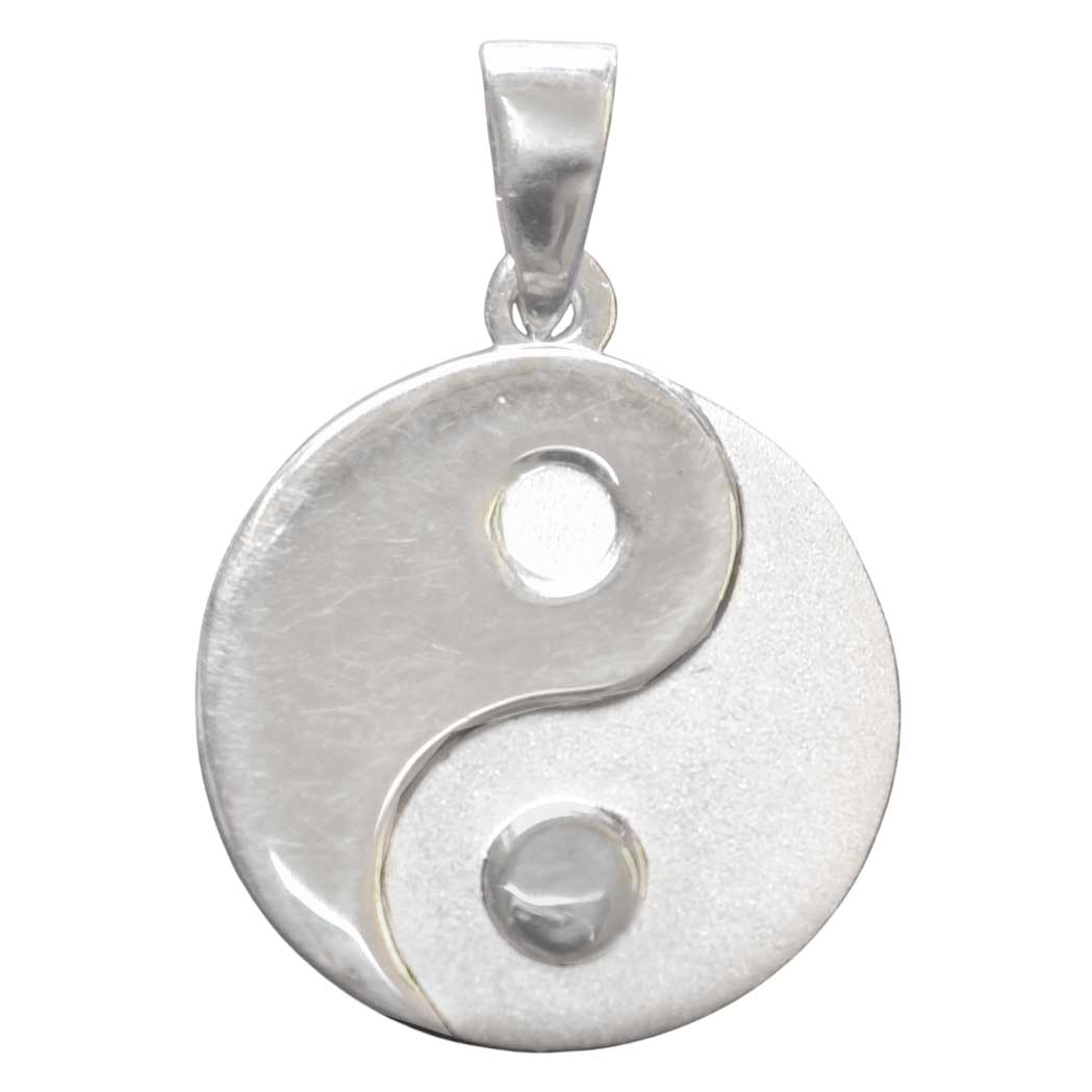 Anhänger Yin Yang aus Silber Kettenanhänger aus massiv 925 Sterlingsilber