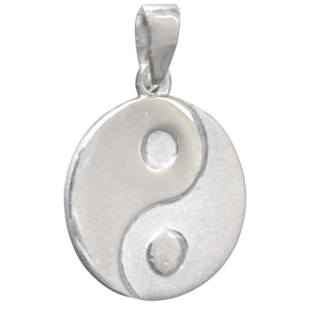 Anhänger Yin Yang aus Silber Kettenanhänger aus massiv 925 Sterlingsilber